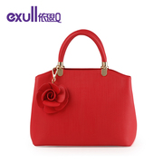 Exull q2015 new autumn diagonal red flower zipper handbags shoulder handbags for 15330110