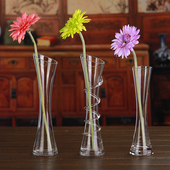 斜口新款 饰客厅摆件流沙瓶酒店插花小 简约现代透明玻璃创意水培装