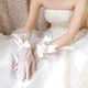 婚纱配饰 新款 蕾丝花边手套白色蝴蝶结短手套全指 新娘结婚手套