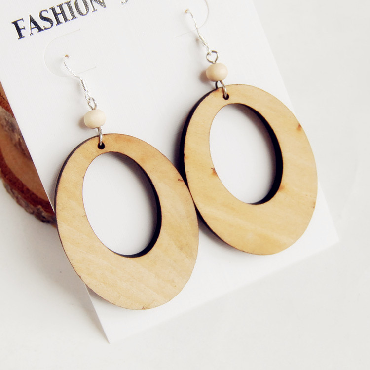 diy木质饰品手工彩绘项坠耳环