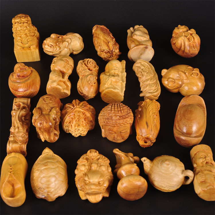 包邮太行老料崖柏瘤疤木雕刻摆件工艺品手把件 貔貅核桃白菜手球