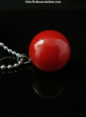 生日纯银转运珠红色吊坠项链