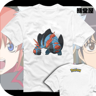 口袋妖怪神奇宝贝红宝石蓝宝石复刻版mega巨沼怪t恤短袖衣服