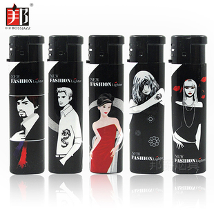 邦爵911时尚 男女塑料打火机防风创意一次性打火机批发广告打火机