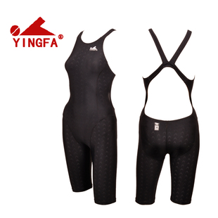 英发专业五分女士中腿仿鲨鱼皮925游泳衣低水阻953连体速干大码 衣