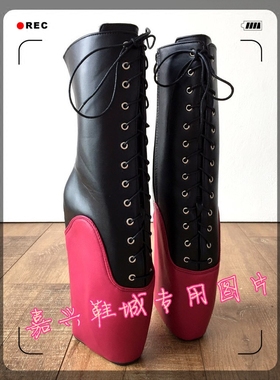 欧美新款黑色亚光芭蕾玫红色包跟短靴 女靴 BLDB701X