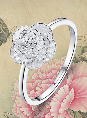 沁缘女士指环生日礼物银饰品