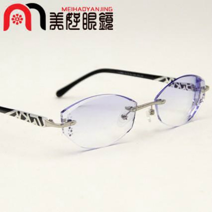 上海无框切边镶钻眼镜