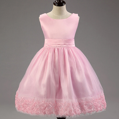 pink kids Flower Girl princess Pageant christmas Party dress