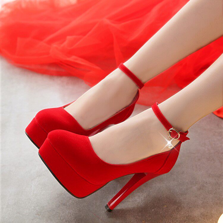 2017春季新款33韓版百搭新娘鞋紅色婚鞋40-43磨砂面高跟鞋在類目 女鞋, 低幫鞋中 - 來自Buy2taobao.com提供專業的淘寶代購服務