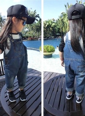 牛仔背带裤春秋装4岁婴幼儿小童