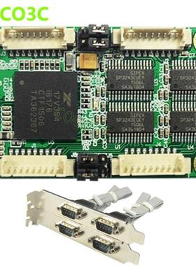 MINI PCIe转4串口卡 mPCIe工业COM卡Mini ITX主板RS-232信号DB9针