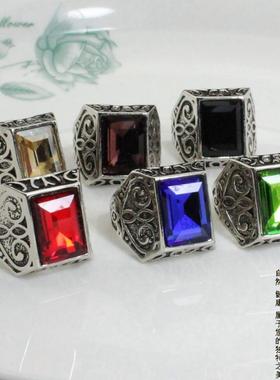 男士欧美风复古宝石戒指