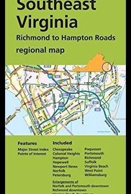 【预售】Folded Map Hampton Roads / Nflk - Va Beach Nprt N