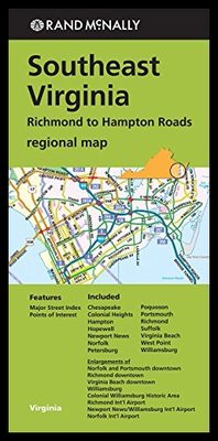 【预售】Folded Map Hampton Roads / Nflk - Va Beach Nprt N