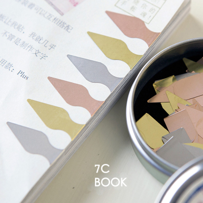 BOOKDARTS书签高级感覆古创意简约金属黄铜阅读迷你小箭头索引夹