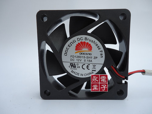 原装DOCENG 2线静音风扇 6015 FD126015-SH1 ZP DC12V 0.18A