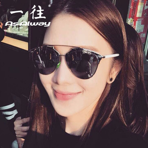 网红同款情侣太阳镜女潮个性彩膜太阳眼镜复古圆脸明星款开车墨镜