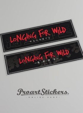 PROart原创 渴望野生 longing for wild 潮流JDM反光车贴三角窗贴