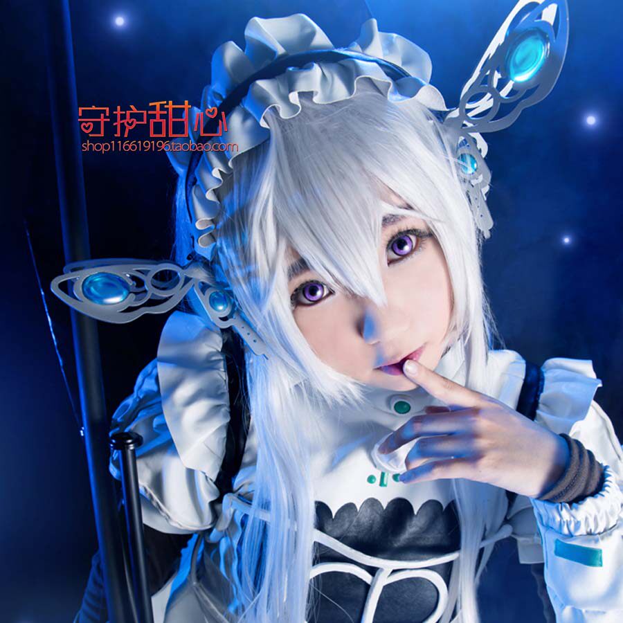 包邮shoukaku 翔鶴/嘉依卡·托勒庞特/银白一米直发cosplay假发