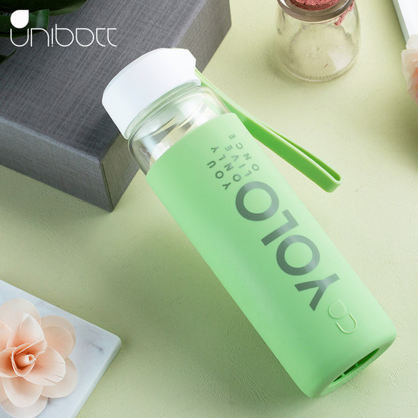 unibott 优道 防爆耐高温便携玻璃杯 水杯 500ml 优惠券折后￥29包邮（￥69-40）多色可选