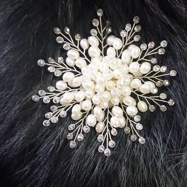 手工扭珠淡水珍珠胸針別針