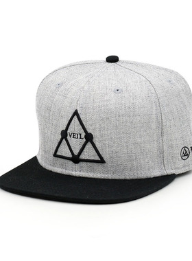 VEIL Tri-Logo HEATHER Snapback 黑色三角 麻灰色