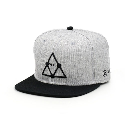 VEIL Tri-Logo HEATHER Snapback 黑色三角 麻灰色