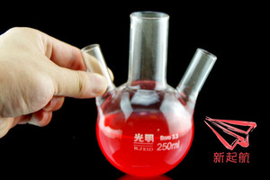 。新起航 实验器材 玻璃仪器 烧瓶 三口烧瓶 250ml 教学仪器