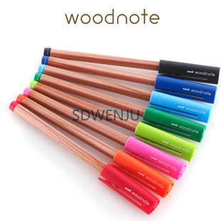 uni Woodnote日本三菱UM-280简约轻逸木杆中性笔 水笔0.38mm