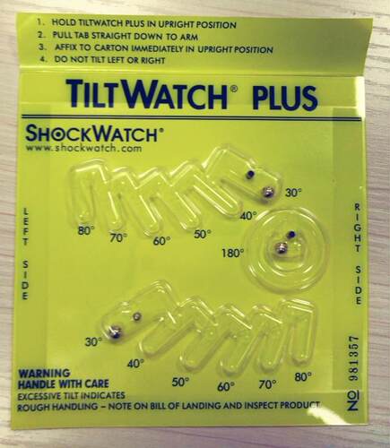 供应美国tiltwatch plus多角度防倾斜标签倾倒指示标签加强型