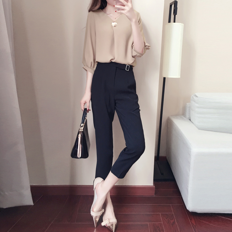 小脚哈伦裤套装女秋季时尚2018秋装新款女神