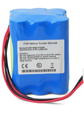 FOR Nellcor Puritan Bennett N-550,069308,8HR-4/3AU 电池