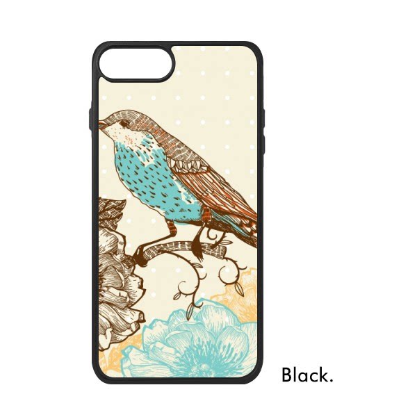 适用于iPhone手绘花鸟蓝黑小清新Xr手机壳max保护套678plus硅胶11