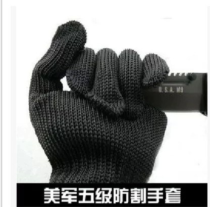 正品户外加厚5级钢丝防割手套防刃防刀防身防爆耐磨手套军迷手套