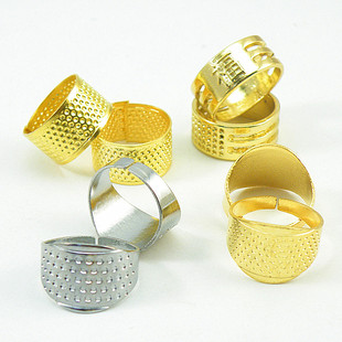 金属铜十字绣缝纫DIY工具 压针器顶针箍缝补用 加厚顶针金色 抵戒