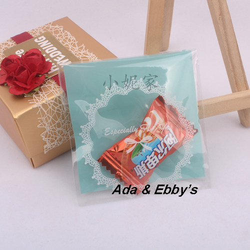 'especially for you' 蓝色蕾丝西点包装袋7*7糖果袋 10个装