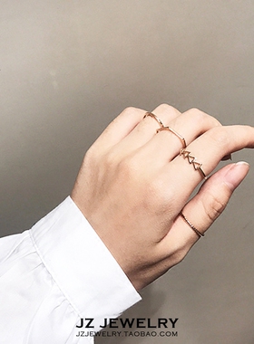 jzring欧美简约ins风女几何指环