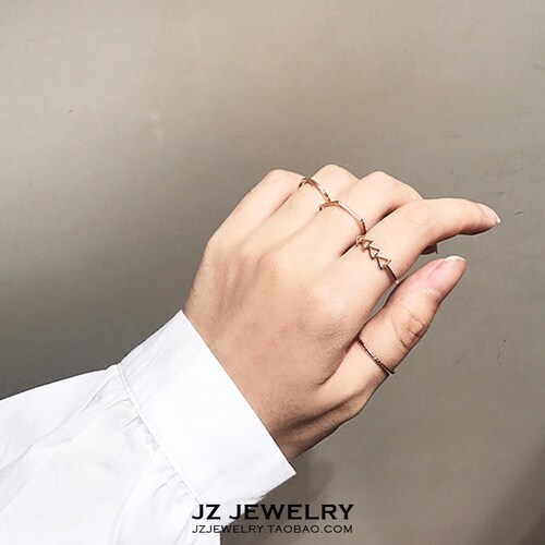 jzring欧美简约ins风女几何指环