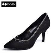 IIXVIIX2015 autumn new shallow shoes suede rhinestone pointy high heels shoes SN53110583