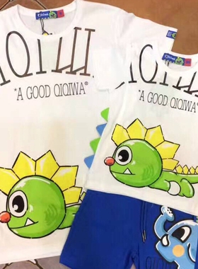 童装 2024夏款 儿童立体卡通恐龙男童短袖T恤326AF 凹造型