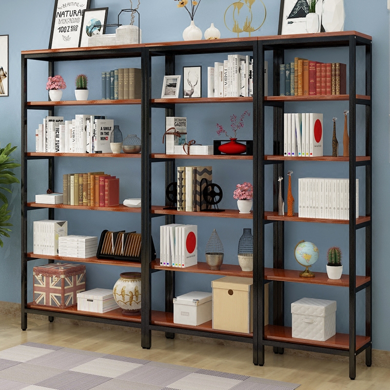 包邮书架展示架货架置物架钢木组合陈列架储物架书柜可定制