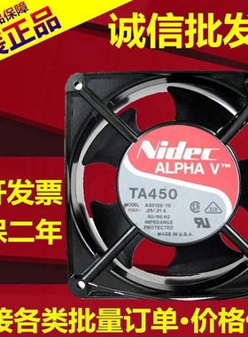 原装NidecTA450 12038 A30122-10 115V 0.24/.26A 全金属机柜风扇