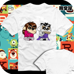 浪客剑心版蜡笔小新|绯村剑心志志雄真实纯棉T恤短袖衣服