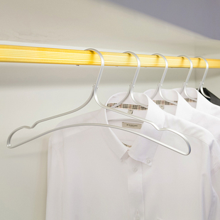 铝合金衣架无印简约轻巧加厚太空铝制无痕衣挂金属大衣撑衣架5个
