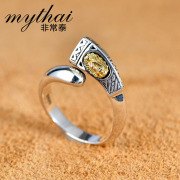 S925 silver Thai Thailand open open solid ring ring ring vintage personality men and women couples