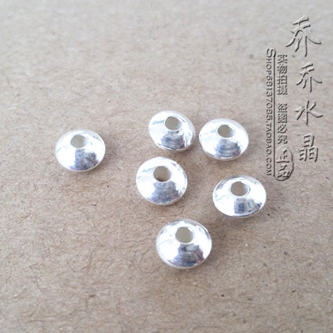 素银光面diy纯银泰国佛牌隔珠