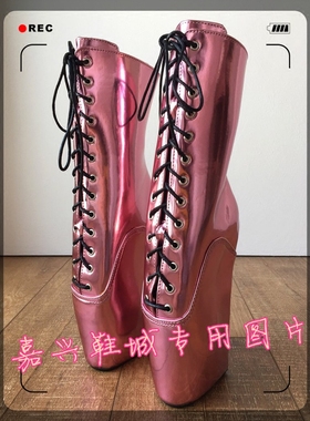 欧美性感香槟红色芭蕾包跟短靴 女王芭蕾舞女靴 BLDB70XH