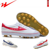 青岛双星名人足球鞋 帆布牛筋底足球球鞋 纯白色情侣款 耐磨防臭
