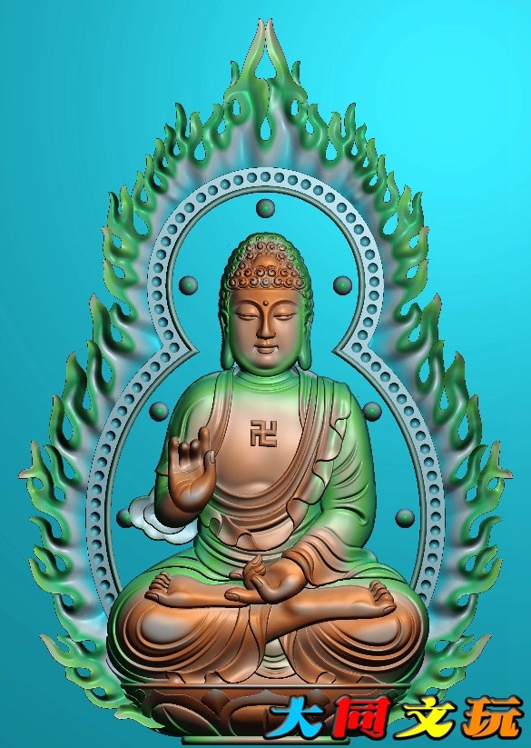 电脑雕刻图 精雕图 浮雕图 灰度图 JDP BMP 火焰如来